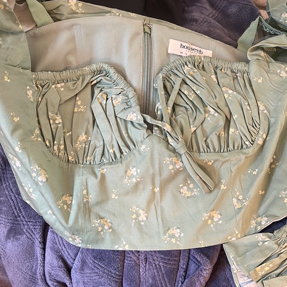 House Of Cb “Millicent” Olive long Sleeve Corset Top Size L+ US 12-14 - Picture 10 of 14